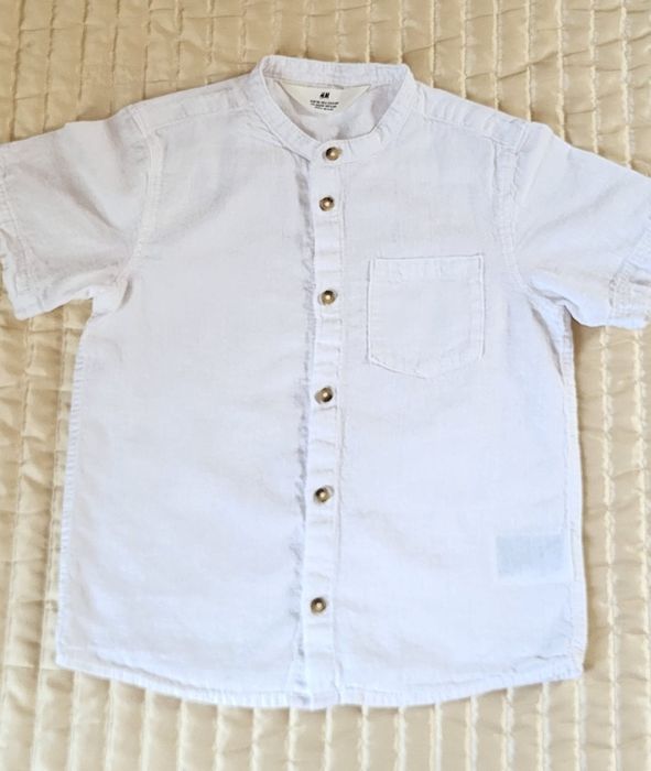 Biała lniana H&M rozm. 116