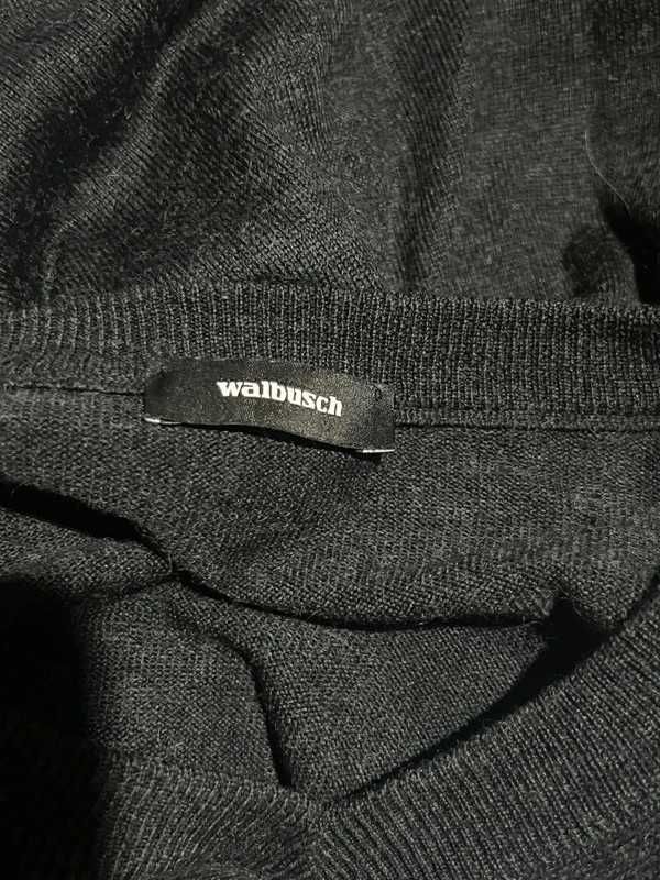 Elegancki męski sweter w serek Walbusch XL wełna merino premium.