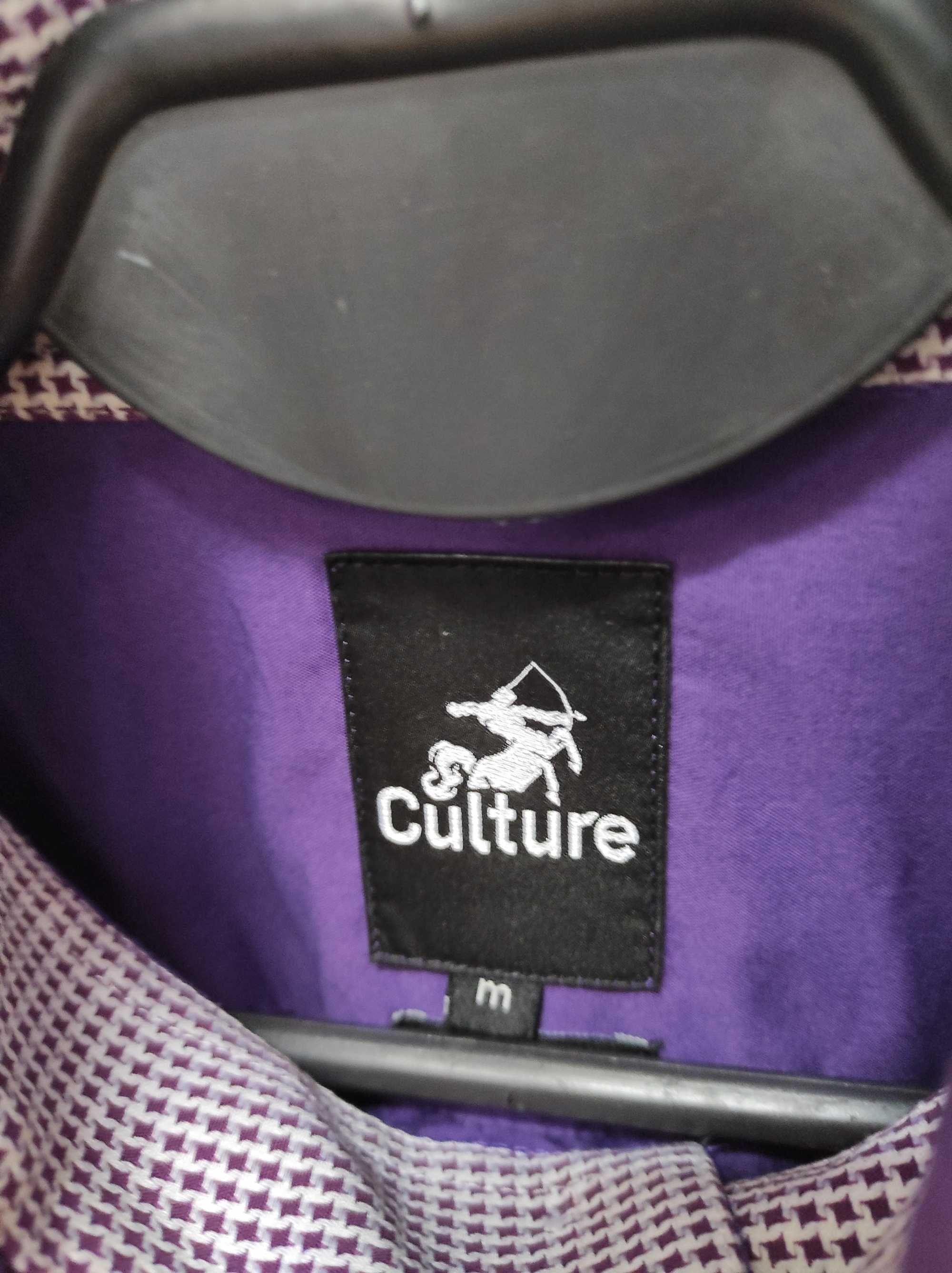 Koszula Męska z Długim Rękawem Fioletowa Slim CULTURE Rozmiar M