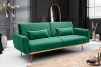 Sofa Bellezza 208 cm aksamitna zielona, rozkładana