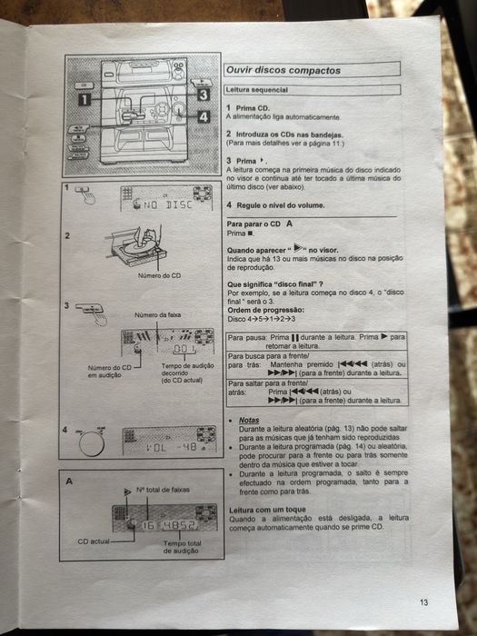 Aparelhagem Panasonic- 5 CDs + Leitor Duplo Cassetes