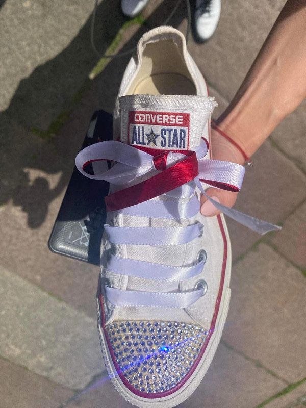 Converse All star trampki sneakers białe cyrkonie 37,5 38 Chuck taylor