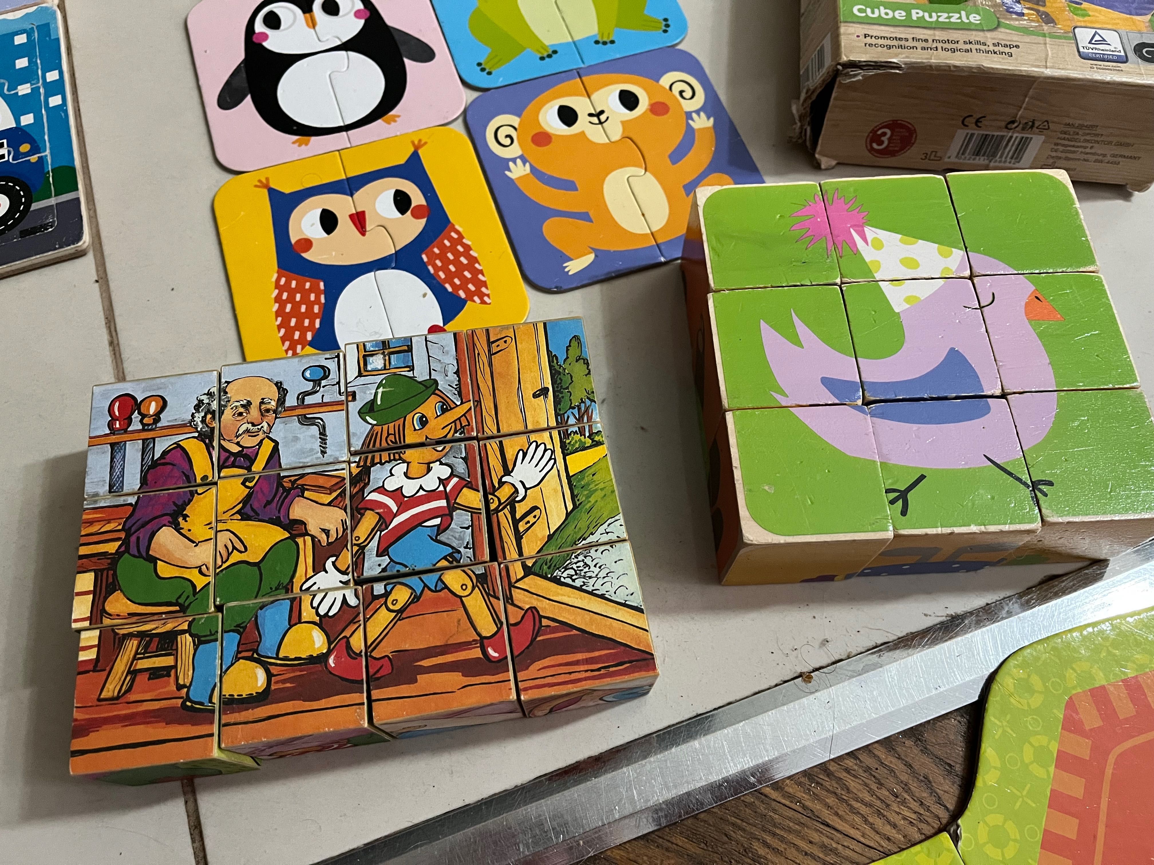 Puzzle drewniane układanki klocki