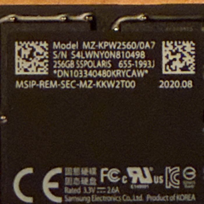 SSD Samsung 256GB (Proprietário para computadores Apple)