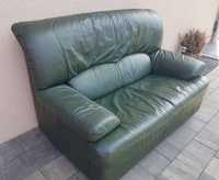 Pilnie‼️ sprzedam skórzaną sofę w kolorze butelkowej zieleni