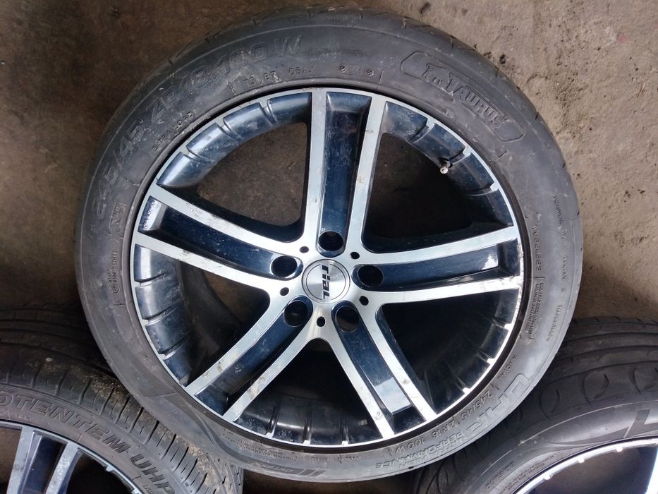 Alufelgi 5x120 18" czarno srebrne opony letnie 245/45ZR18 zamienię
