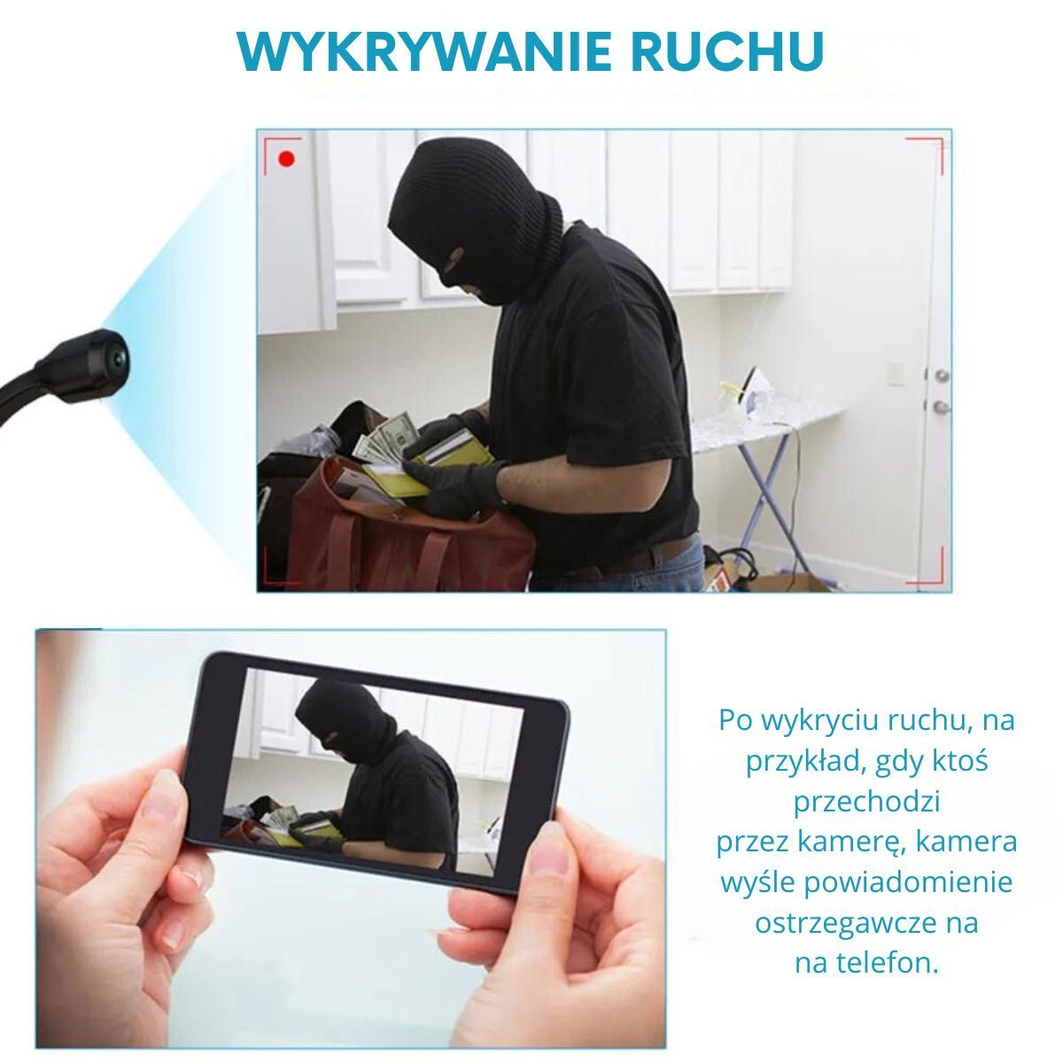 MINIKAMERA Bezprzewodowa 1080p WiFi Detekcja Ruchu + Gratis Karta 16GB