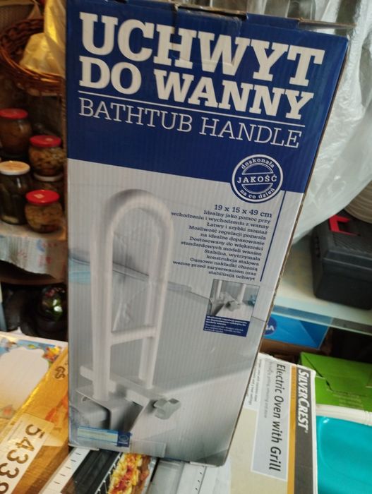 Biały uchwyt do wanny