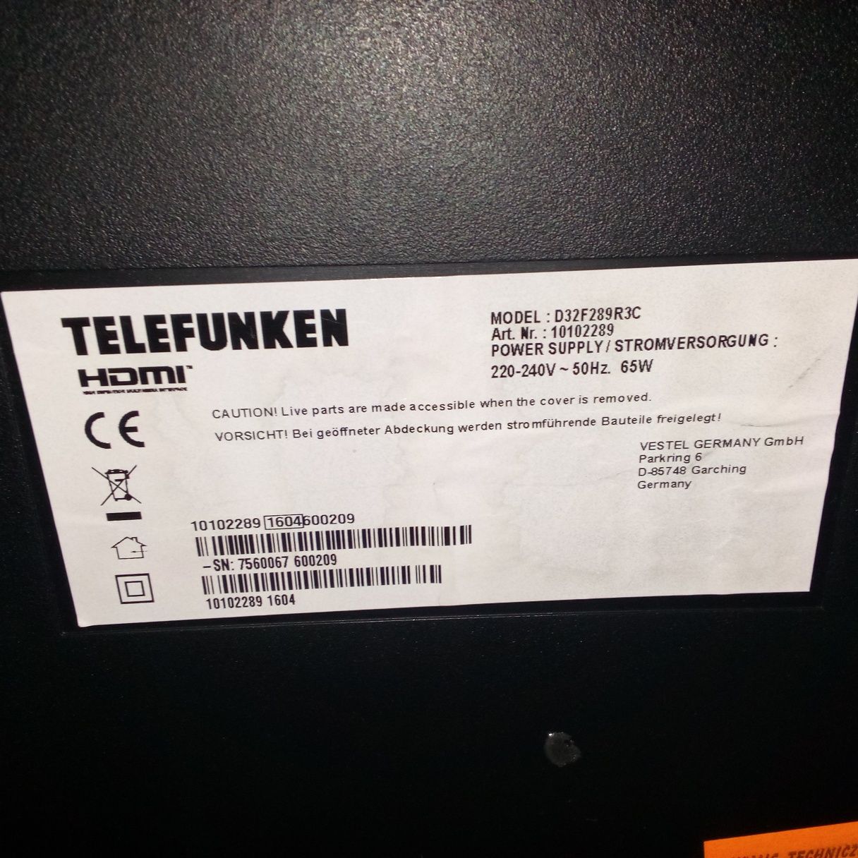 Tv telefunken 32