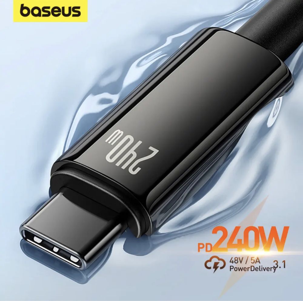 Кабель живлення Baseus 240 Вт USB Type C PD3.1 Supercharge 5A,