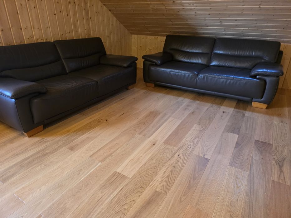 Zestaw wypoczynkowy skóra naturalna super stan