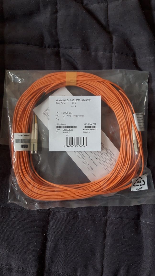 Patchcordl światłowodowy IBM 25m Fiber Optic Cable LC-LC. Stan idealny