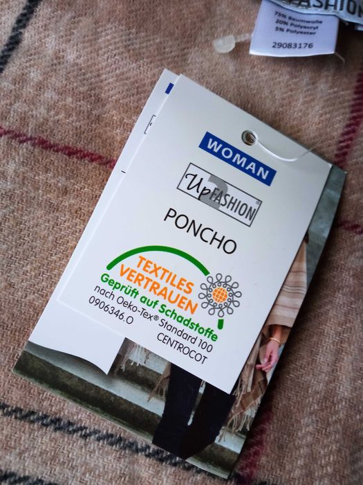 Up2Fashion Nowe poncho ciepły szal narzuta otulacz