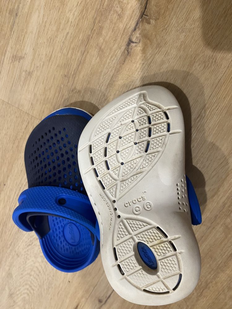 Тапки шльопанці сабо дитячі c6 Crocs Blue Litle Ride 23р13.5см Крокс