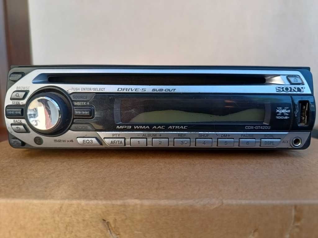 RadioCDText MP3 SONY CDX-GT420U XPlod 52W USB/AUX/Subw Loudne Bass EQ3