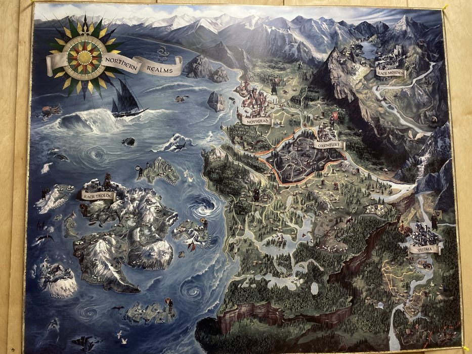 Постер карта світу Відьмак Witcher 3 world map