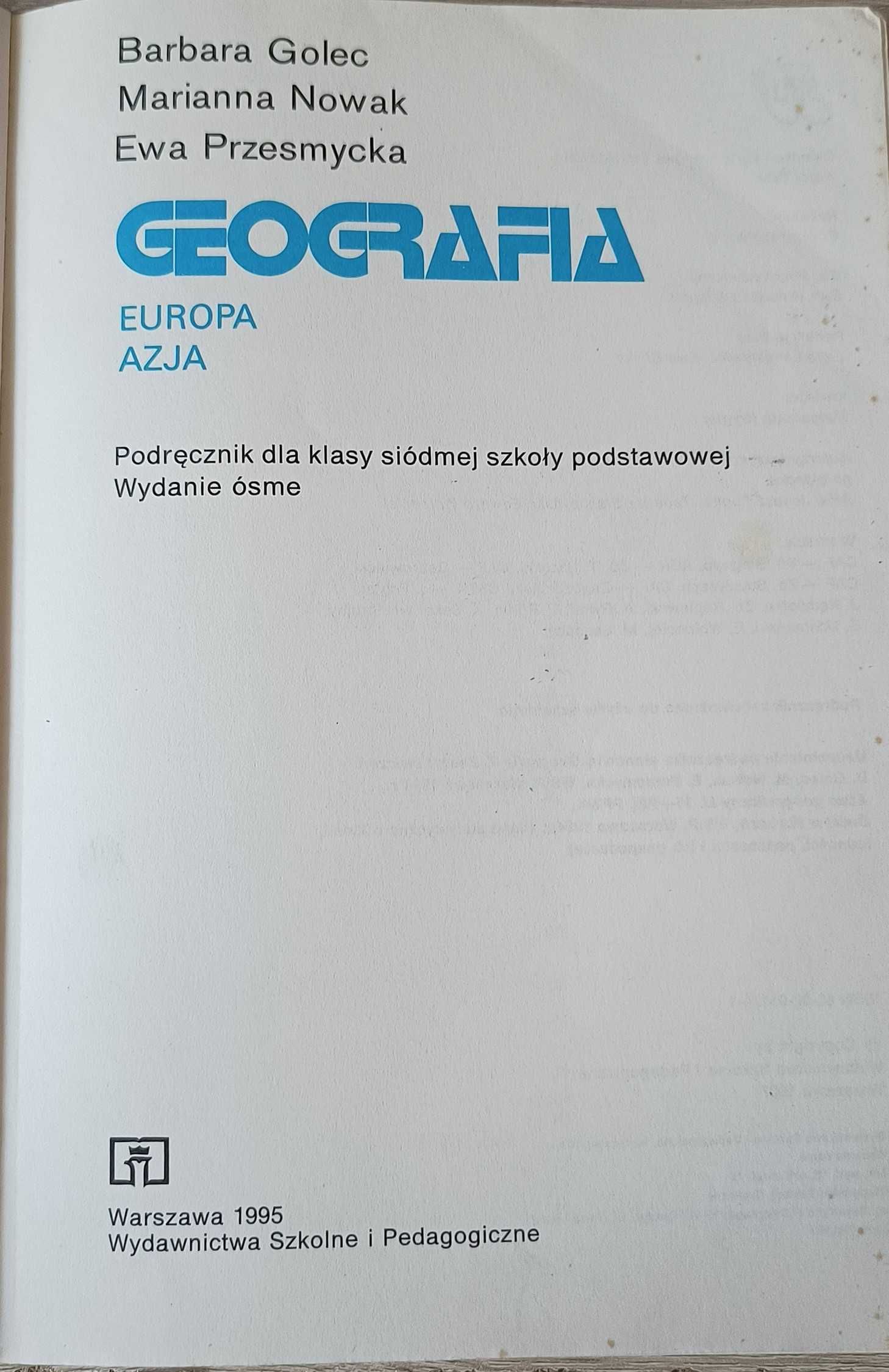 Geografia 7, Europa Azja - Podręcznik dla klasy 7 szkoły podstawowej