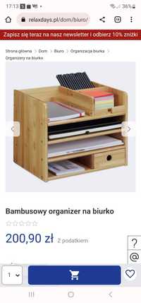 Nowy bambusowy organizer na biurko