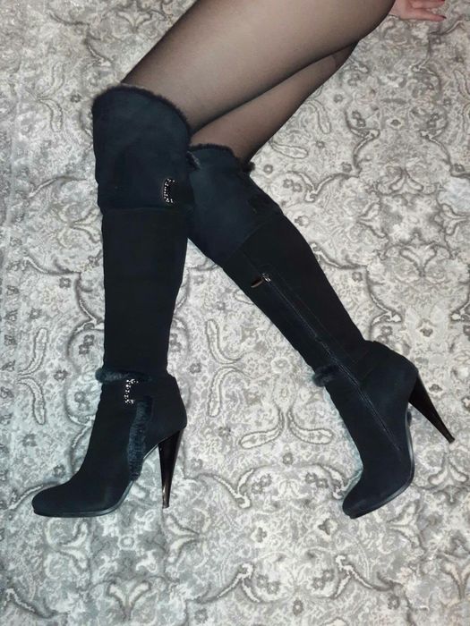 Зимние ботфорты на натуральном меху