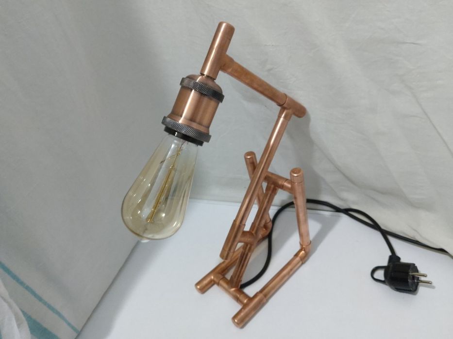 Настольная лампа "Endless December" E27 лофт медь ручной работы