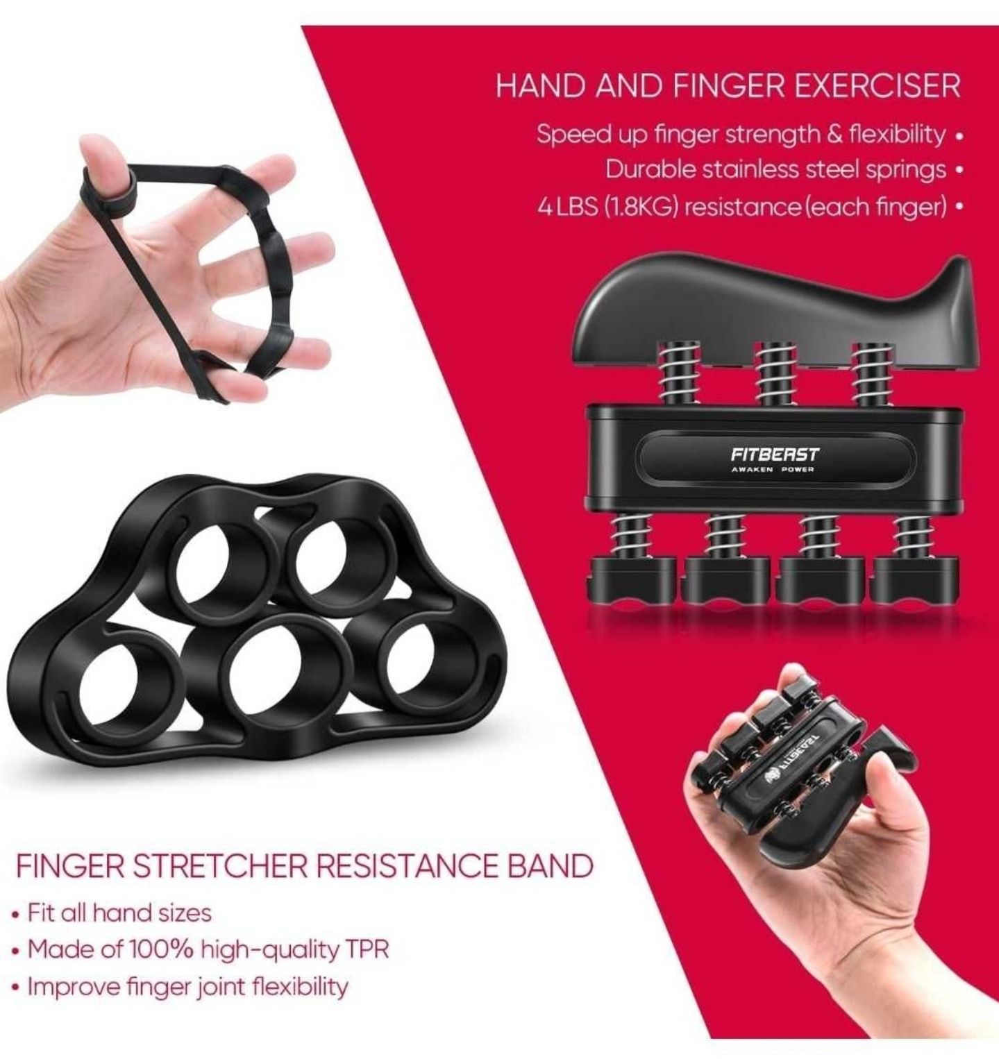 Fitbeast Kit de treino fortalecedor de mão