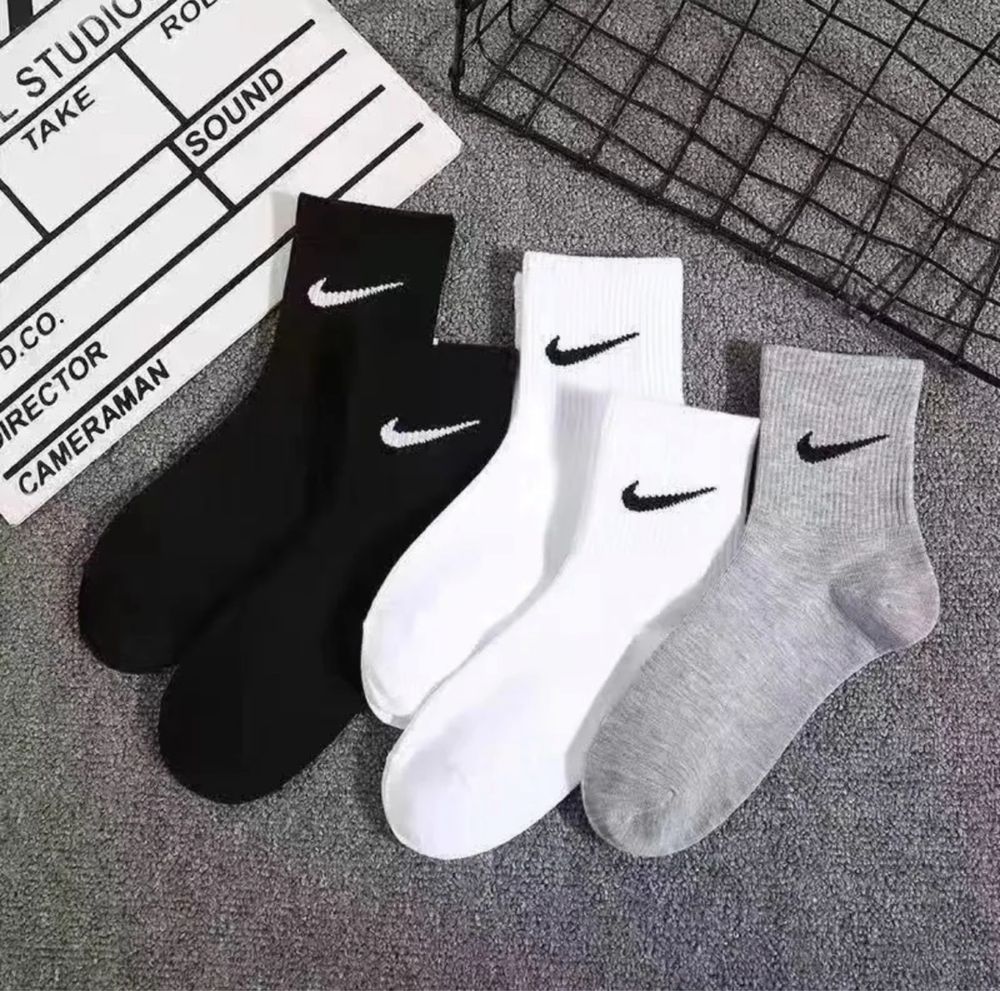 Шкарпетки Nike, білі, чорні, сірі