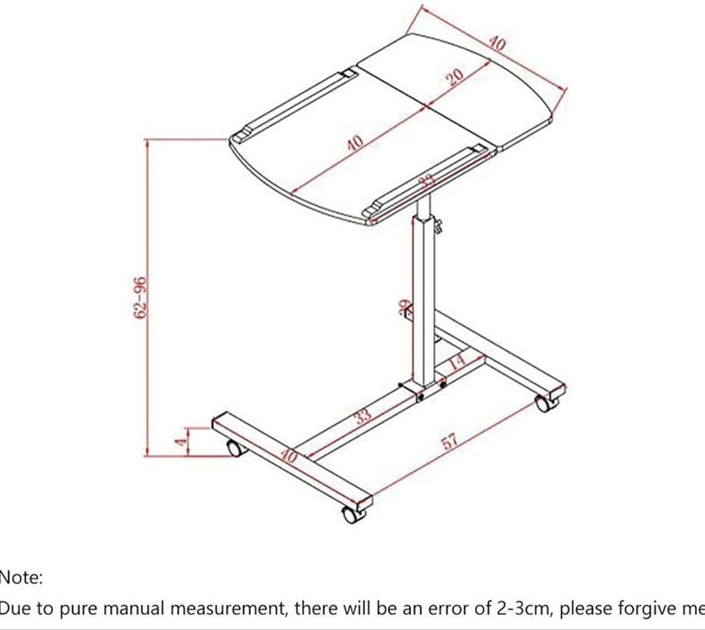 Mesa de apoio com rodas