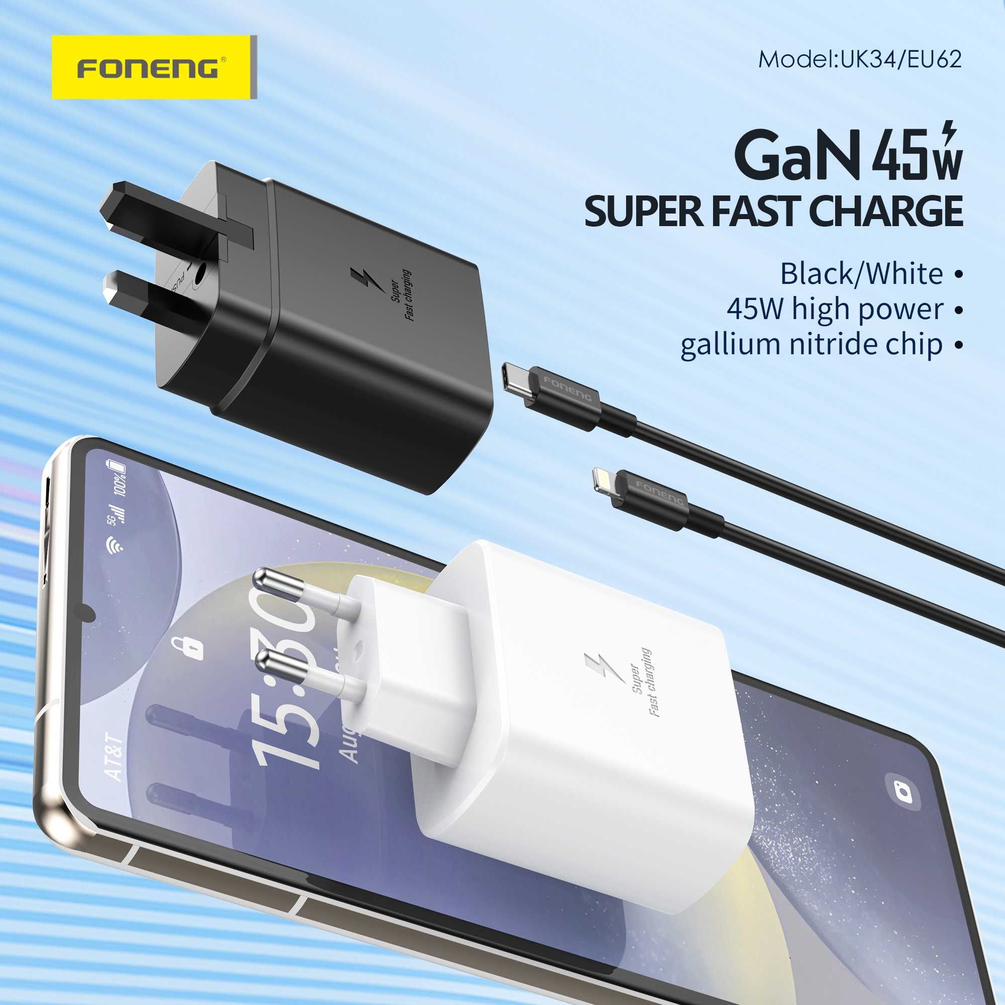 SZYBKA ŁADOWARKA 45W KOSTKA USB-C USB typ C - Telefon Samsung iPhone