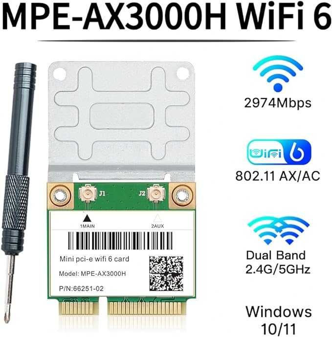 Wi-Fi 6 adapter karta mini PCI-E do laptopa MPE-AX3000H (Intel AX200)