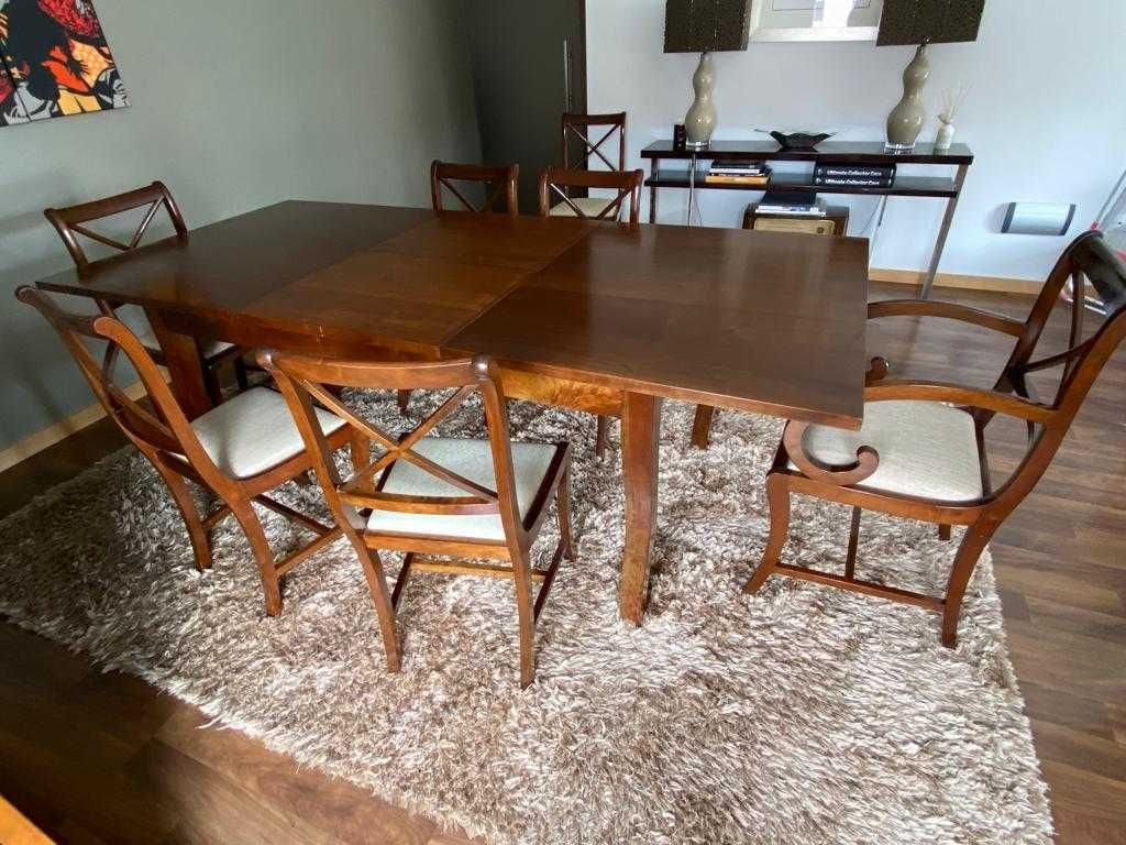 Conjunto de mesa de sala de jantar com 8 cadeiras