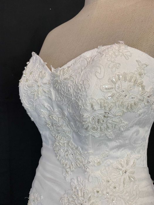 Nowa Ekskluzywna suknia ślubna z metką 38 M Syrena tren brokat syrena