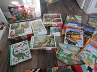 Zestaw książek i puzzli Dinozaury