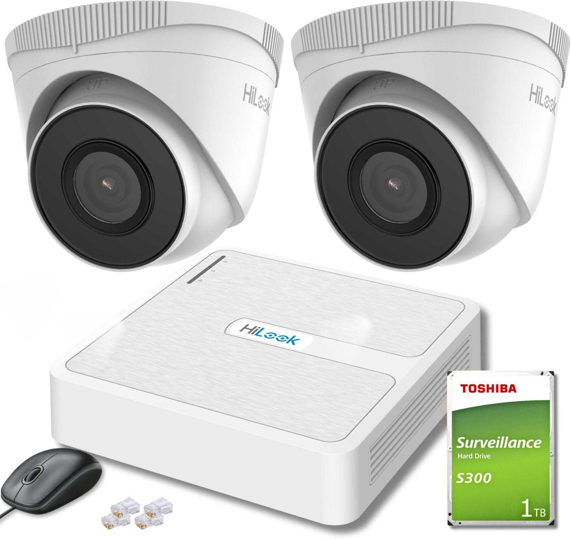 Zestaw monitoringu Hilook  Hikvision 2 kamer IP IPCAM-T2 1TB Z39341T2