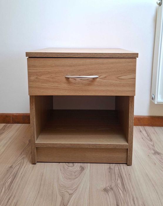 Szafka nocna, z szufladą, głęboka, jasny brąz, stan idealny, 45x40x40
