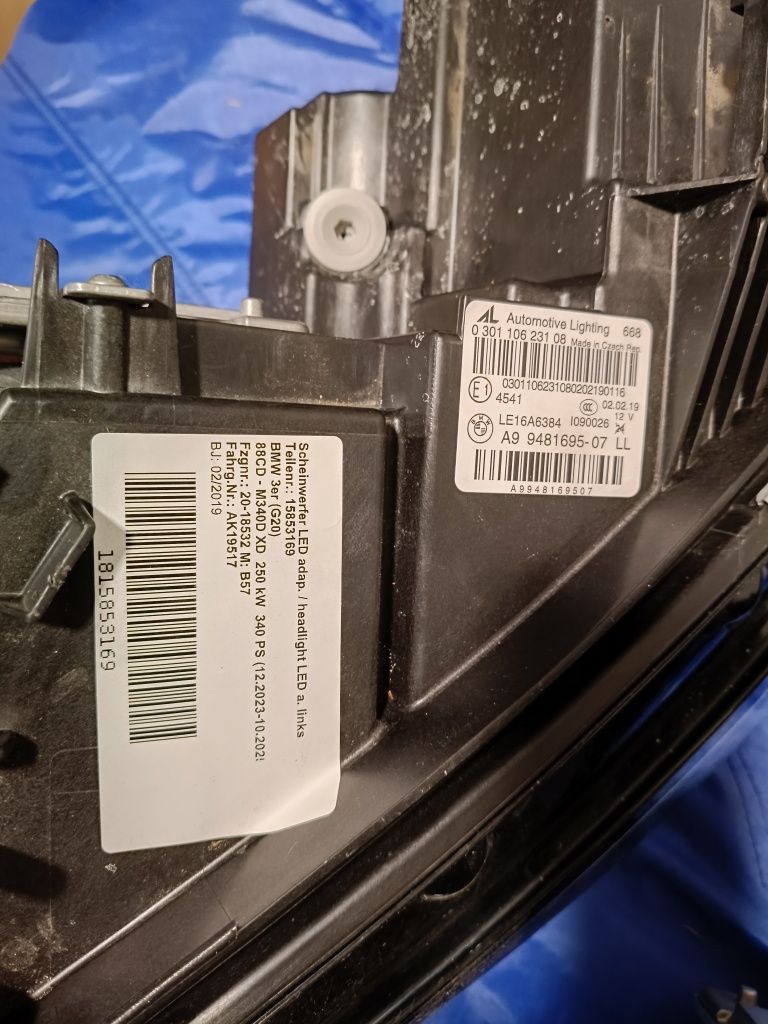 Jak NOWE!!! Lampy przód BMW 3 G20 LED adaptiv