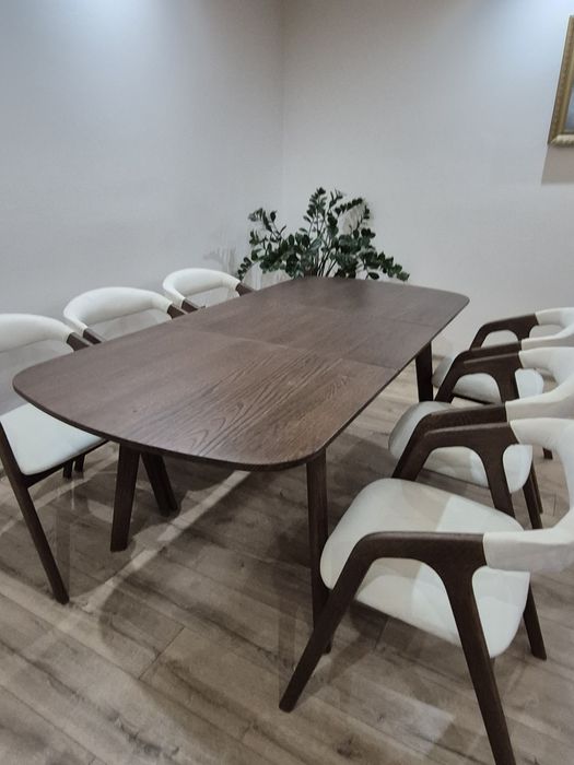 Stół dębowy (lite drewno) - rozkładany, styl nowoczesny, loft