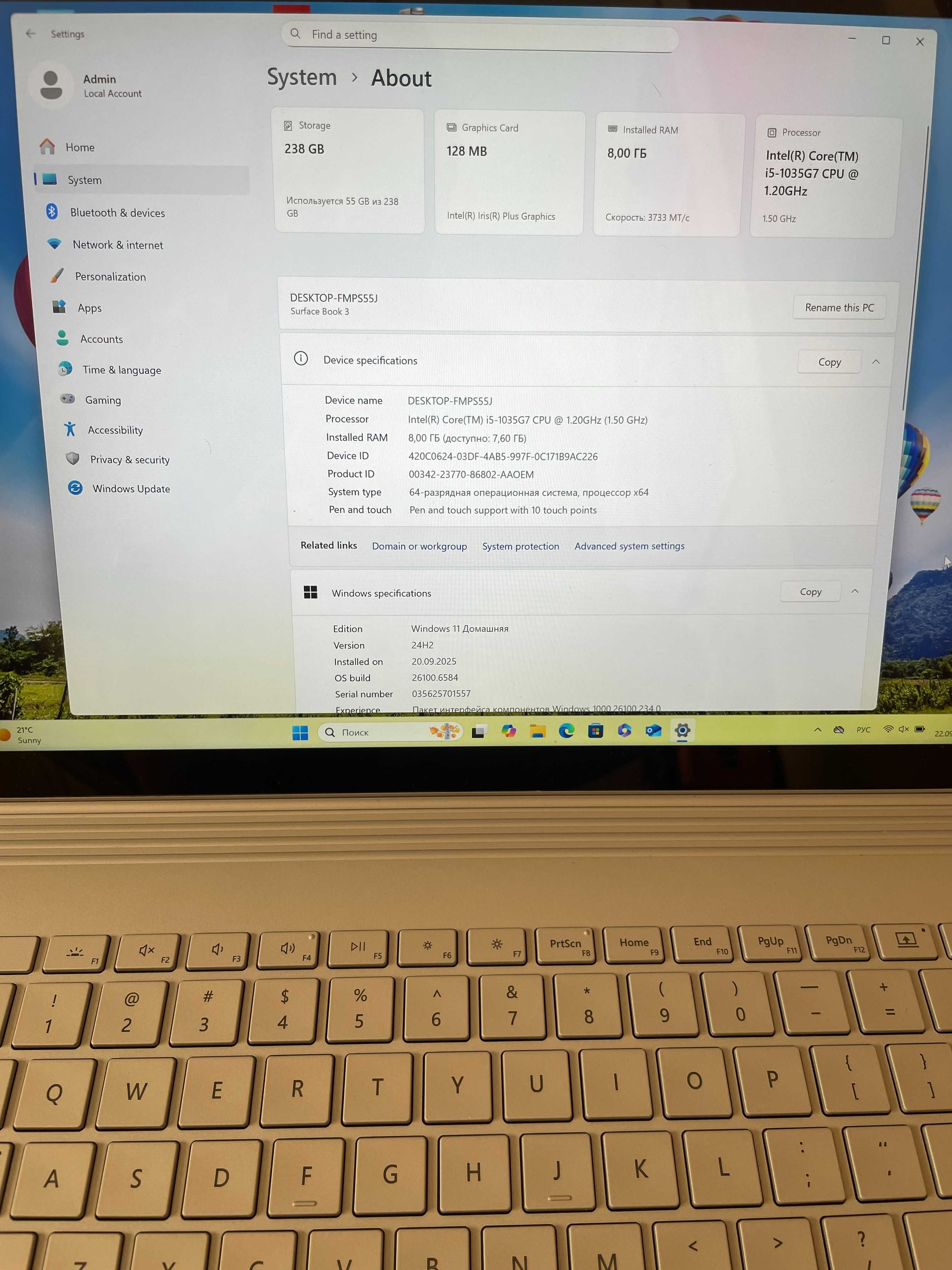 Microsoft Surface Book 3 i5-1035G7 Iris Plus 13.5" i5 8/256Gb