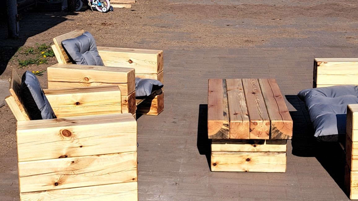 Meble ogrodowe  z bel 20x20 grube piękne potężne super styl
