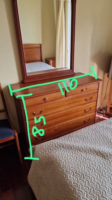 Conjunto Quarto Casal Madeira Maciça