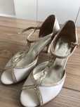 Buty damskie - Aglaja jasny beż, złoto, rozm. 38, ślub, wesele, taniec