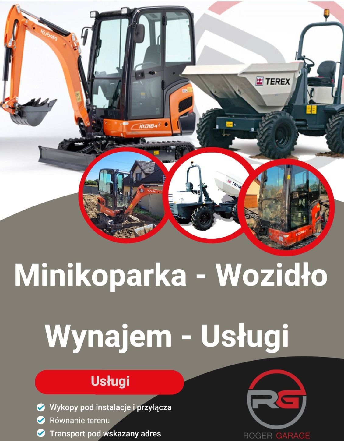 Wynajem Minikoparka, Wozidło