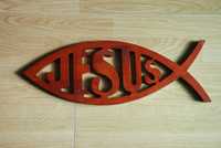 jesus - symbol ryba - aplikacja na ścianę