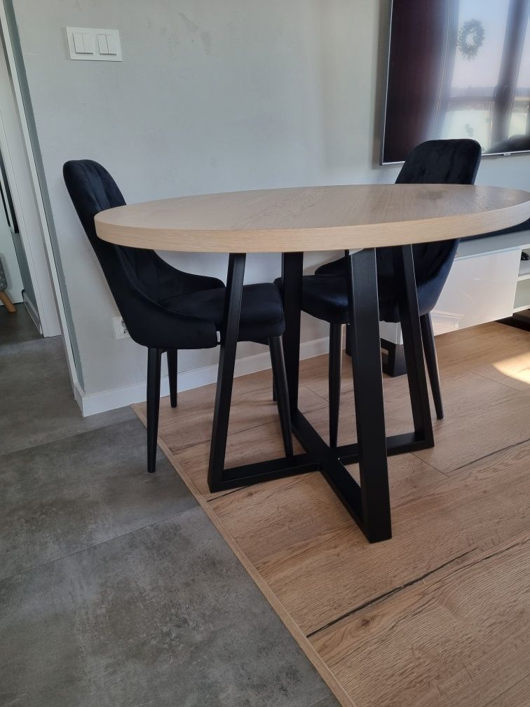 Stół okrągły o średnicy 100 cm stół loftowy