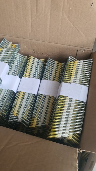 Gwoździe łączone plastikiem hikoki ocynk ring 9cm,6cm,5cm 21 stopni.