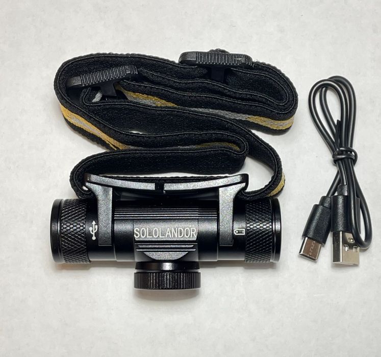 Налобный фонарь SOLOLANDOR H11 линза Zoom USB