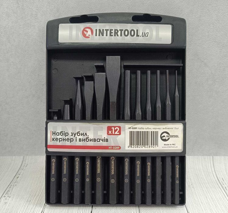 Набор зубил, кернеров и выколоток 12 шт INTERTOOL HT-0289