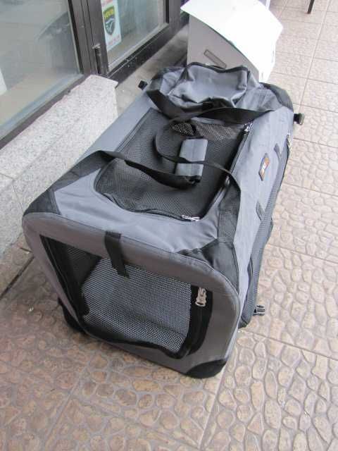 Transporter dla psa skrzynia torba FEANDREA 60x40 cm szara