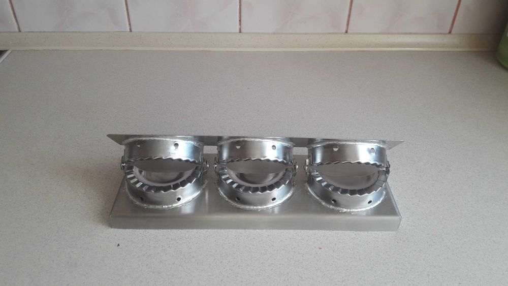 pierogarka 3 pozycyjna, stalowa do ręcznego klejenia pierogów