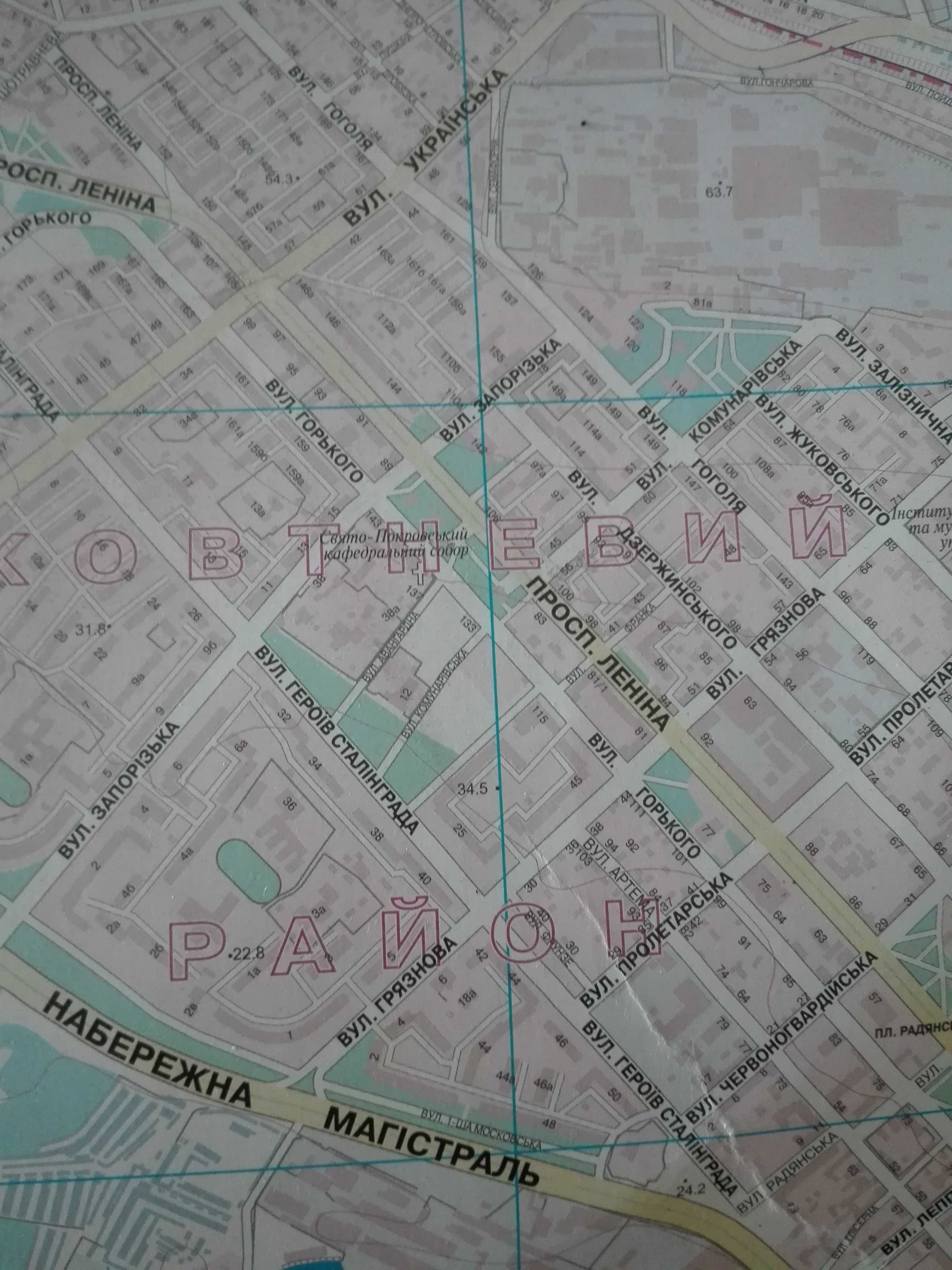 Настенная карта Запорожья