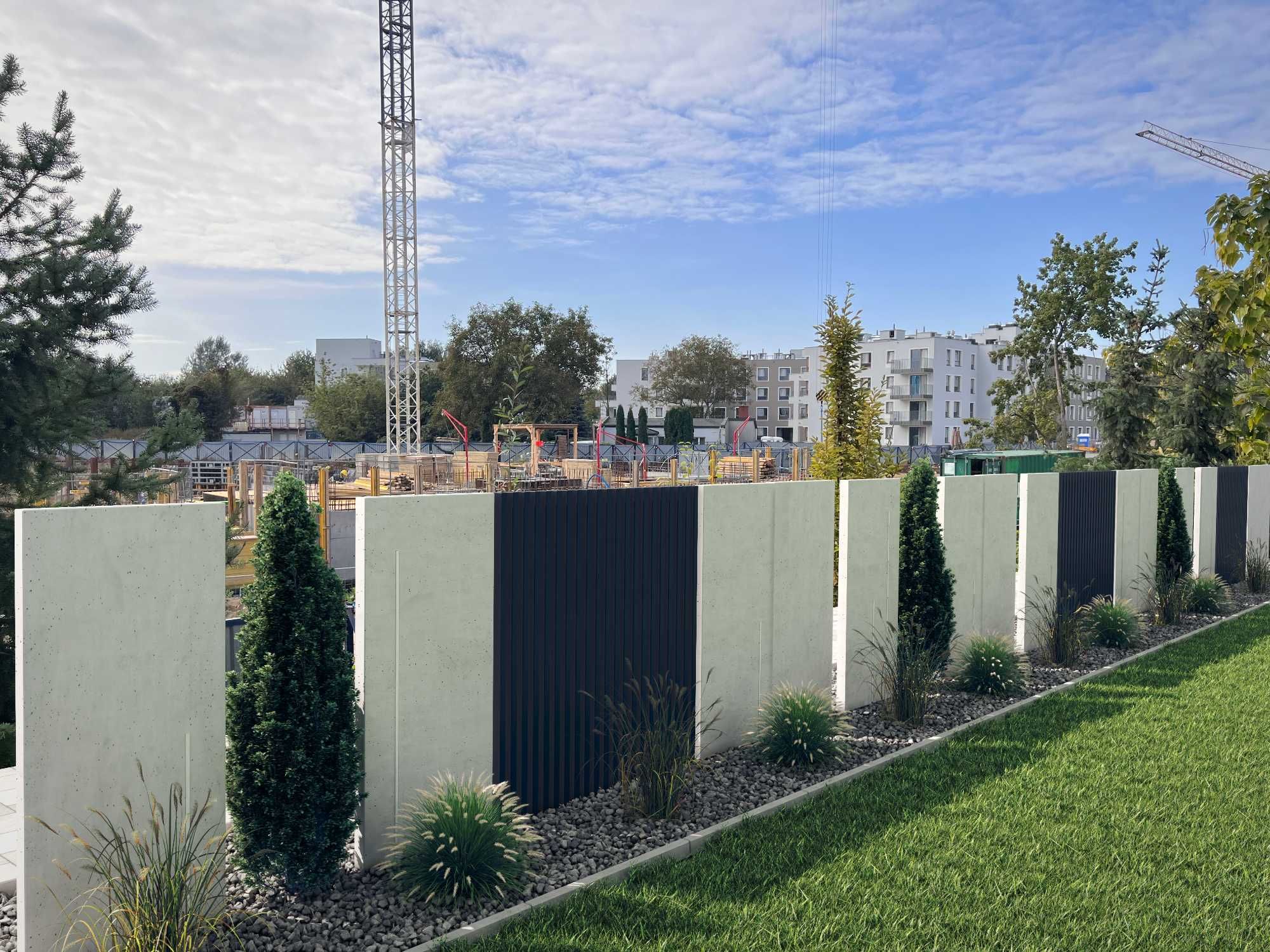 nowoczesny mur ogrodzeniowy elka betonowa L beton architektoniczny